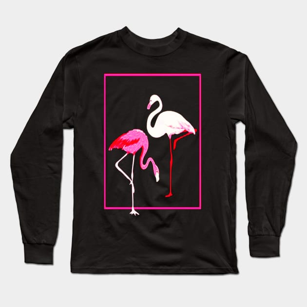 Pink Flamingos Long Sleeve T-Shirt by dotanstav